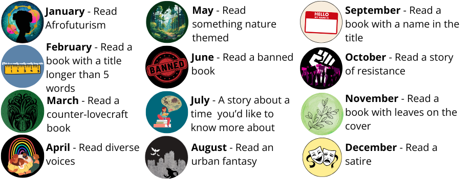 2026 Reading Challenge Badges and Topics