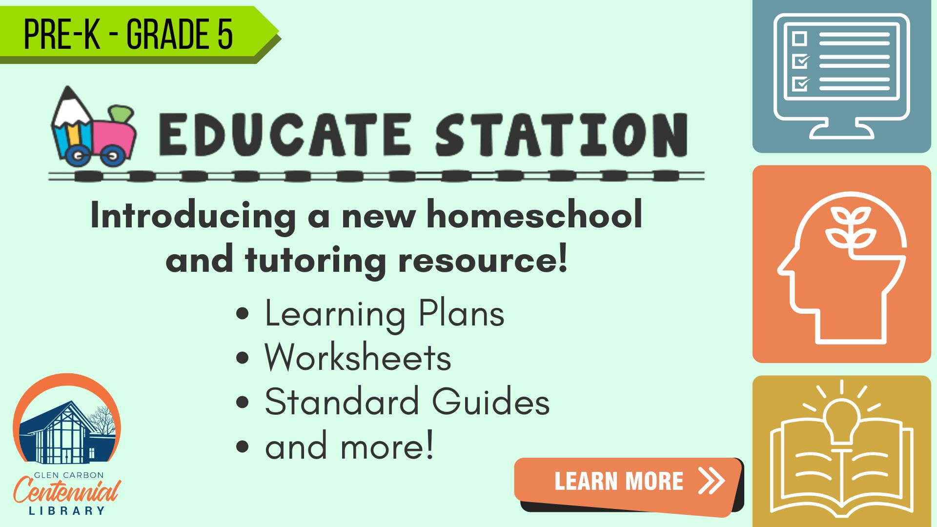 Education Station, homeschool and tutor resource. Learning plans, worksheets, standard guides, and more. Click to learn more.